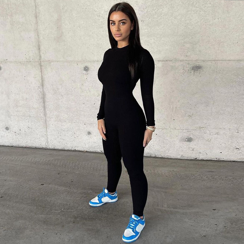 Hot Selg Women's Clothing New4 Summer New Product Fashionable Solid Color Slim Fit Yoga Sports Jumpsuit