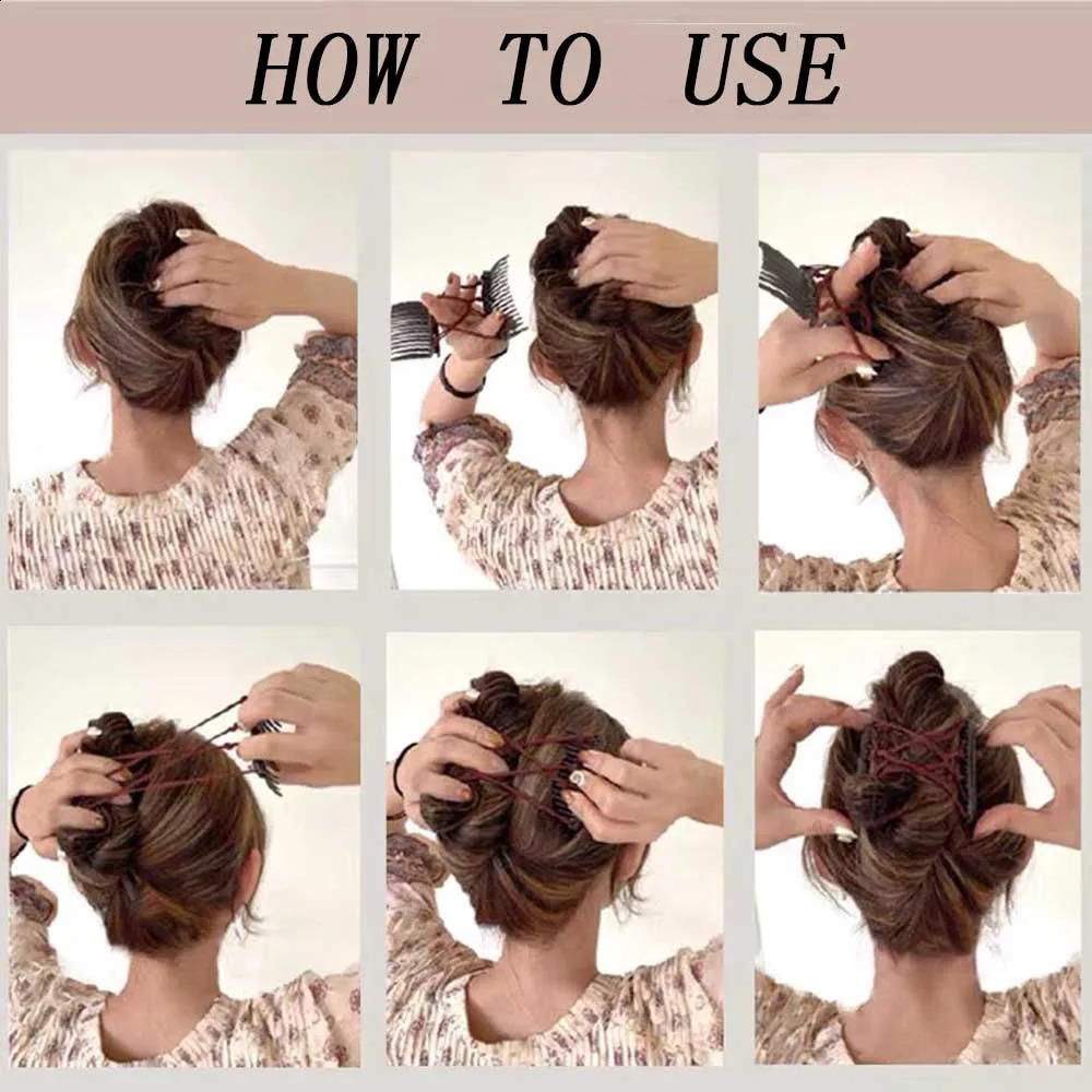 Vintage Creative Magic Hair Comb Double Row Elastic Disc Clip For Women Headwear Fashion 250218