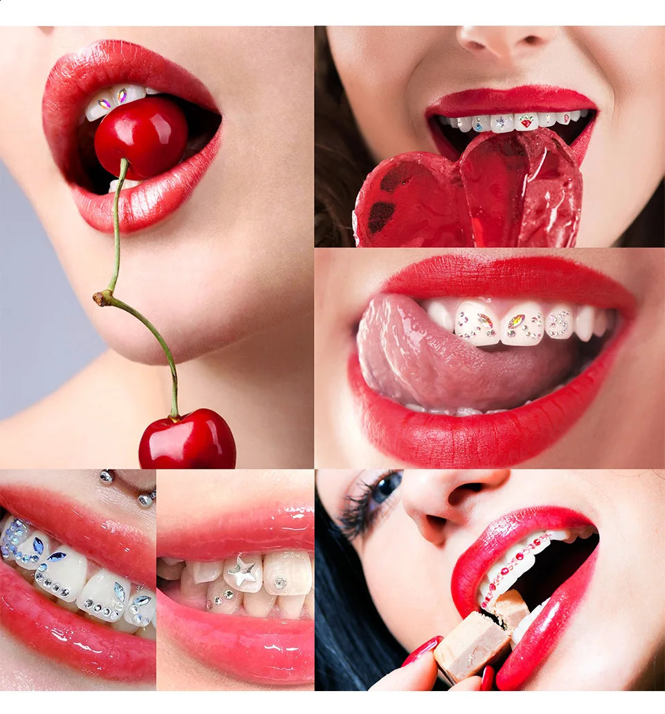 Dental Teeth Gem Decoration Tooth Gem Kit With Curing Light And Glue Solid Crystal Tooth Gems 250226