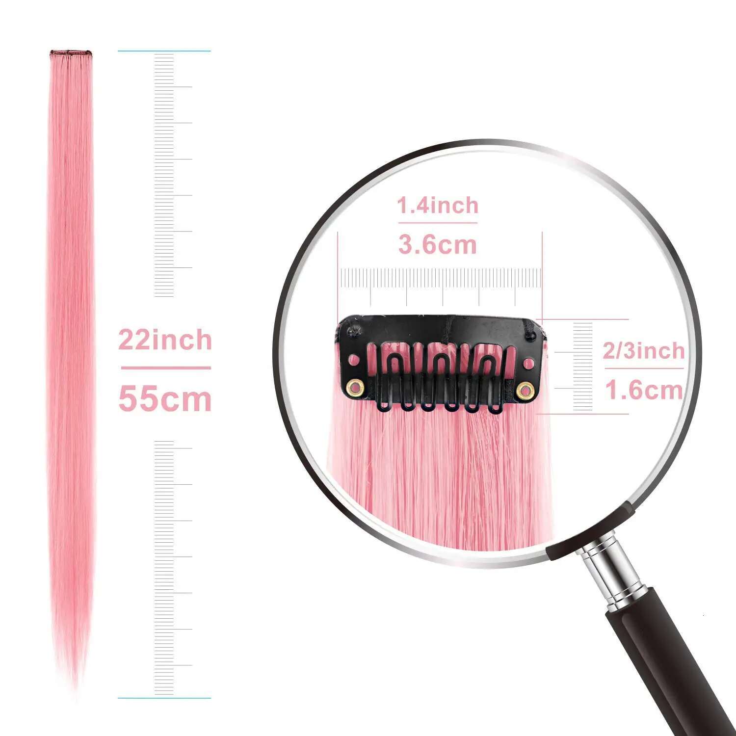 Synthetic Colored 10 PCS Clip In Hair Extensions Party Colorful Hairpieces For Christmas Girls Women Kids Gifts