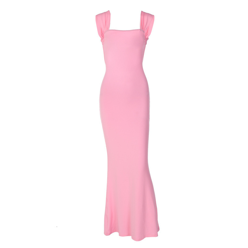 New4 Winter Fashion Style Show Off Skinny Bag Hips Bareback Strap Overdress Women's Long Dress