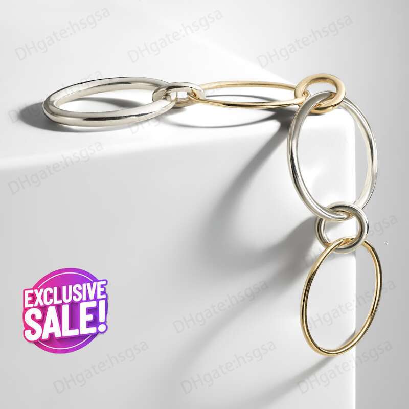 Spinelli Kilcollin Band Rings Gold Linked Ring Pisces New Designer Hip hop Man Rings Fine Luxury Jewelry for Women stainless steel Spinelli ring