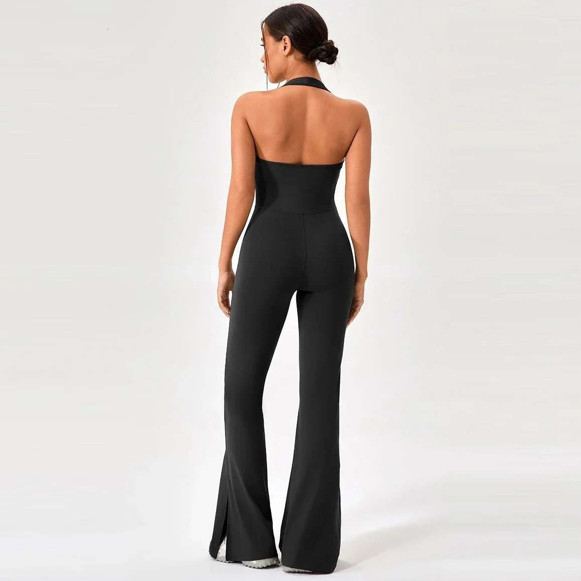 Flared Jumpsuits Women Sportswear Sports Overalls 2024 Tracksuit Woman Gym Set Ropa De Yoga Clothes Monos Largos Green Black XXL