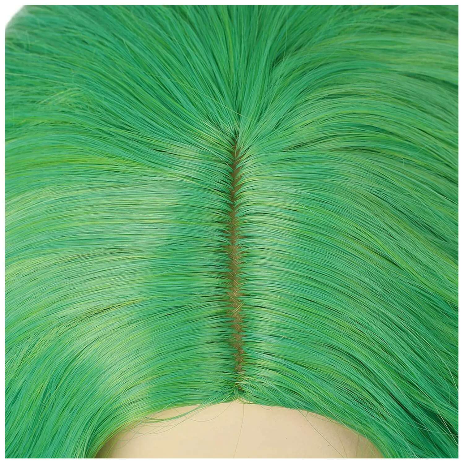 Synthetic Short Curly Bob Wavy Girls Ombre Green 14" Body Wave Shoulder Length Hair Wig Halloween Cosplay Daily Party Wigs