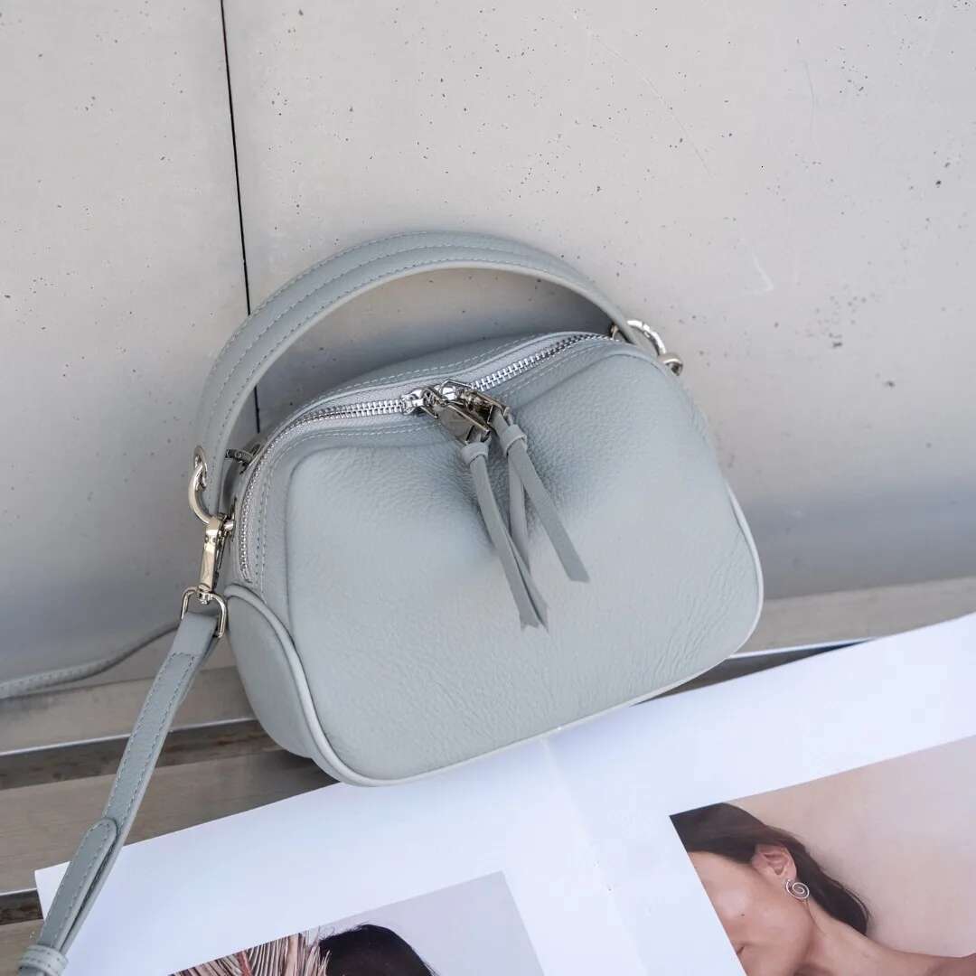 Genuine Leather Women's Small Square Bag Simple And Fashionable Top-level Cowhide Shoulder Bag Fashionable Women's Handbag