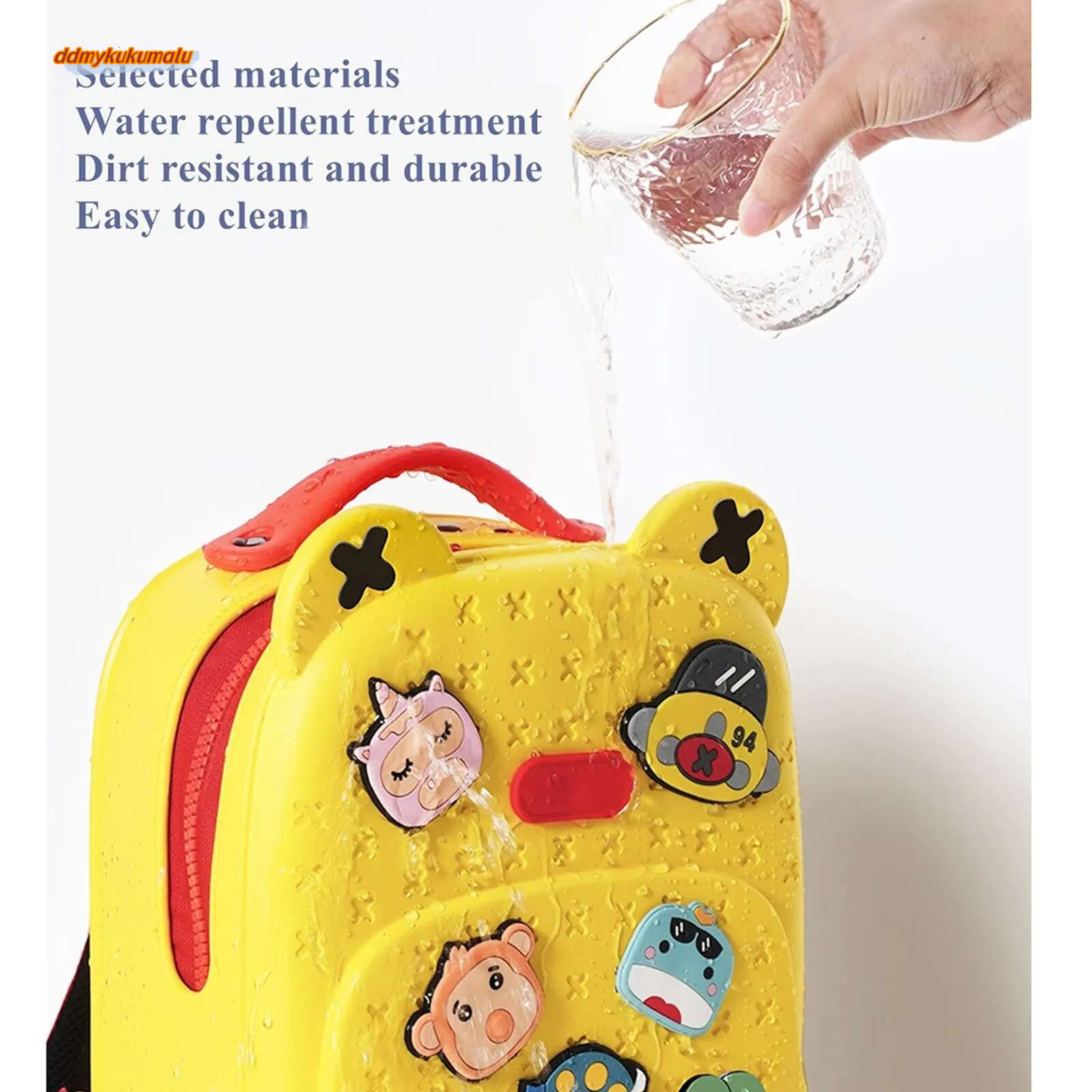 Kids Cute Lightweight Silicone Backpack Bag with 8pcs Cartoon Tags for 6-12Y Child Kindergarten Primary School Gift #ddmykukumalu