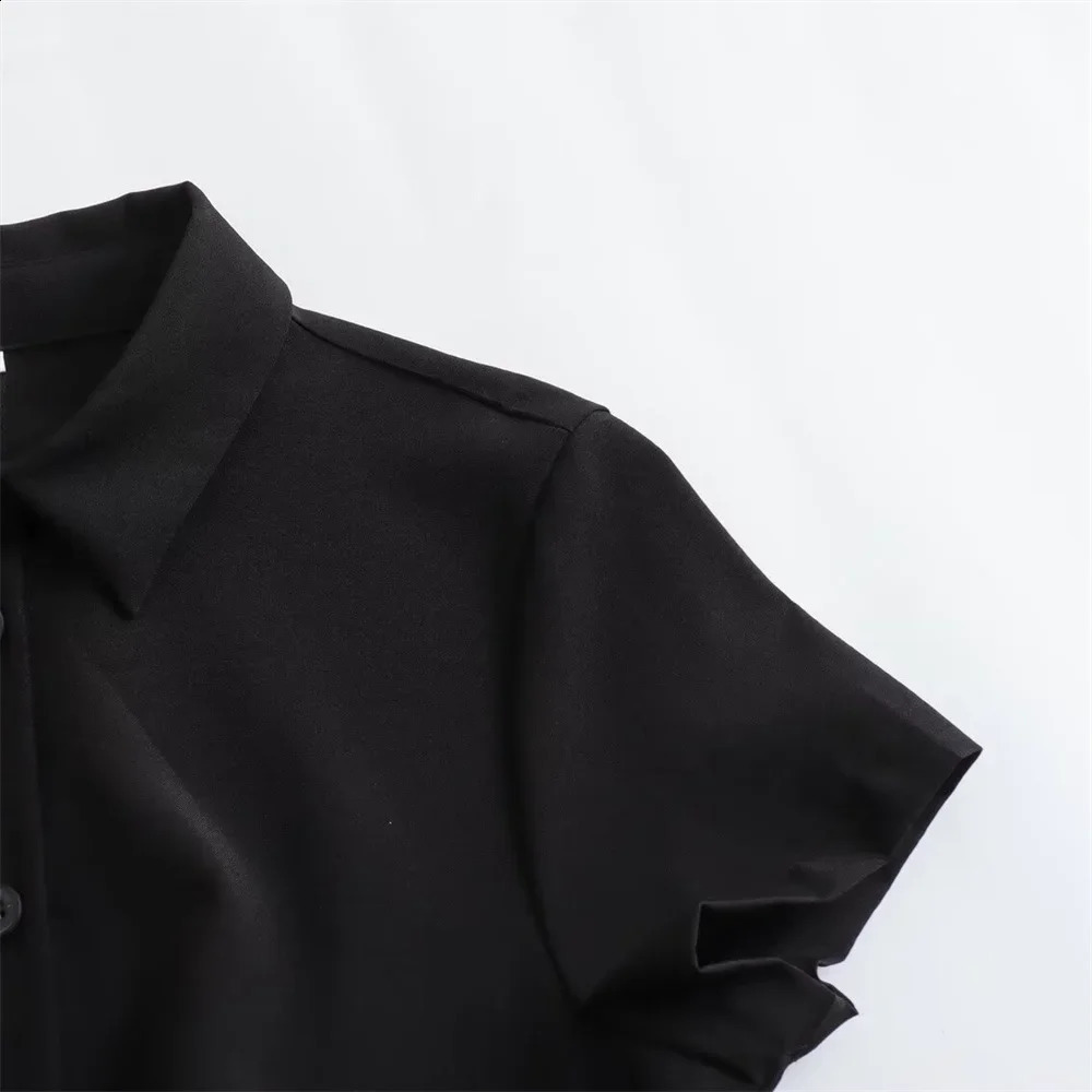 MSNOLOA 2024 sunmer Product Womens Fashion Casual Polo Collar Short sleeved Shirt Style Mini Dress 250227Z