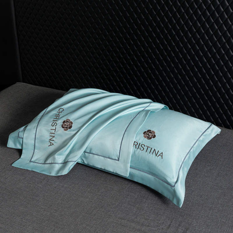 Europe/ us cold comfort ice silk pillowcase single and double person monoembroidered pillowcase
