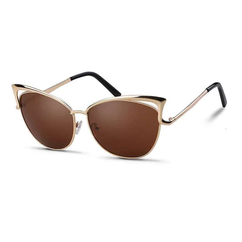 ZXIAC Metal Cateye Sunglasses Fashion Personalized Cat Eye Sun for Women Men Brand Design Colorful Party Glasses UV400