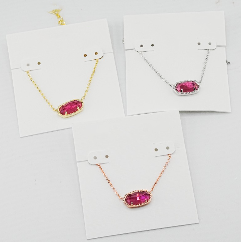 With free dust bag Red Glass Crystal Pendant Necklaces Necklace Designer Real 18K Gold Plated Dangles Glitter Jewelries Letter Gift Fashion NWT