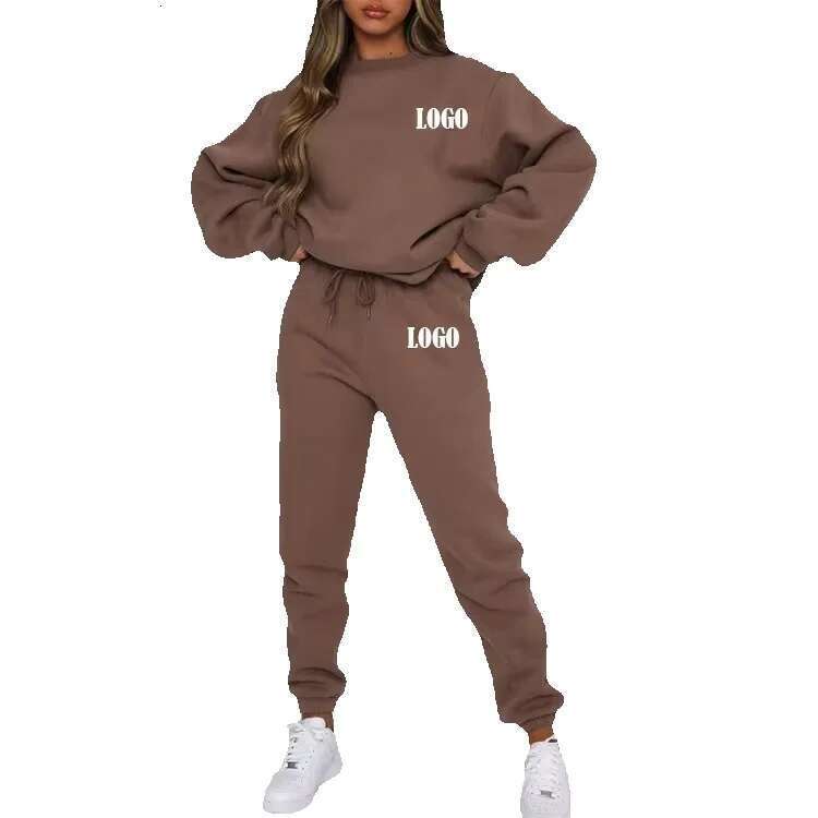 Custom Sportswear Sweatsuit Workout Fiess Fleece Plus Size Sweatshirt And Sweatpants Jogger Sets Tracksuit For Women