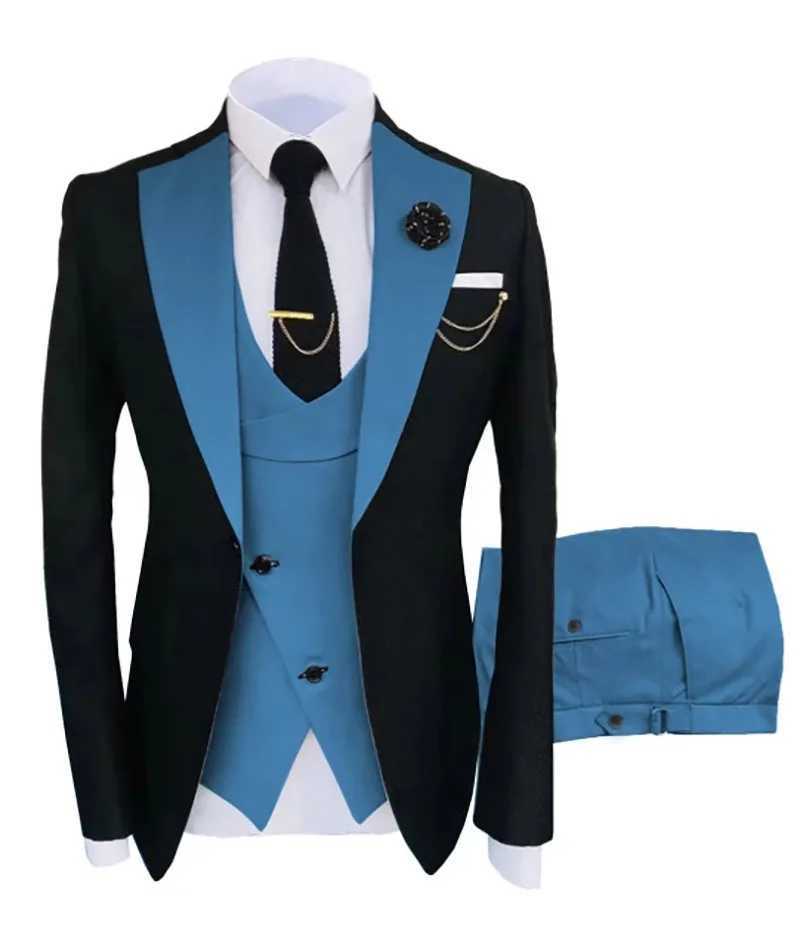 New Costume Slim Fit Men Suits Slim Fit Business Suits Groom Black Tuxedos for Formal Wedding Suits Jacket Pant Vest 3 Pieces M250303