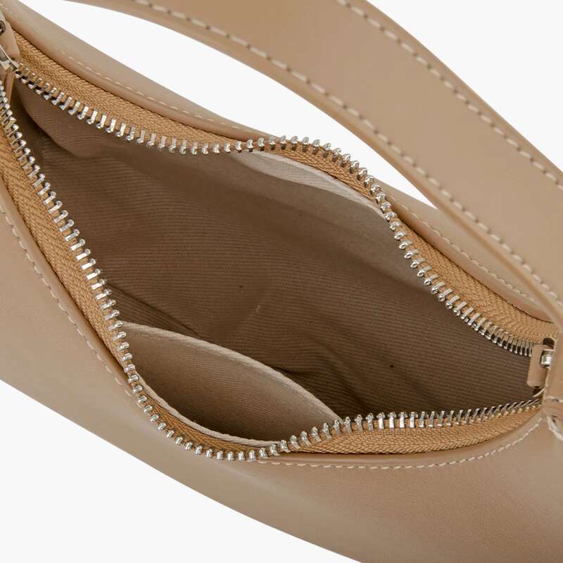Donna-in Cow Leather Half Moon Genuine Cowhide Women Crescent Hobo Handbag High Quality Round Deaign Underarm Shoulder Bag