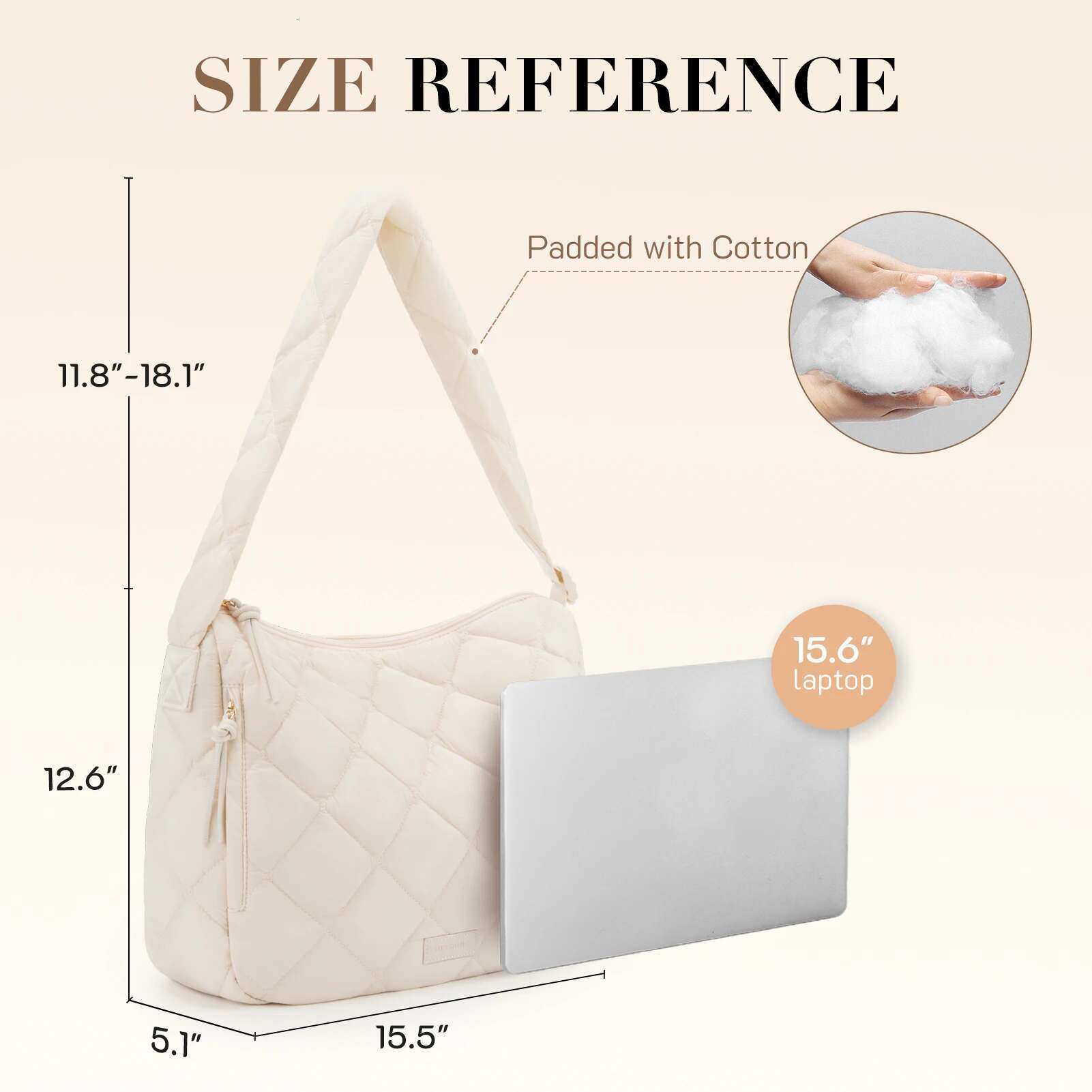 Missnine Women's Shoulder Quilted Puffer With Adjustable Strap Puffy Large Tote Crossbody Wallet Hobo Bag