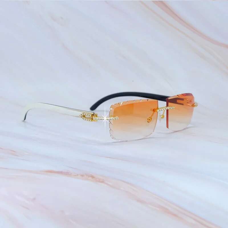 Moissanite Genuine Buffalo Sunglasses Dia Cut Natural Horn Desinger Sun Glasses Carter Mens Decoration 012