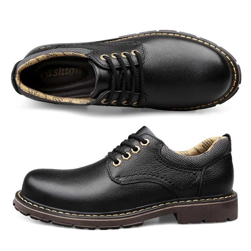 Men Genuine Leather Shoes Spring autumn British Thick Sold Casual Shoes Men Formal Wear Wedding Workwear Boots men Z250303