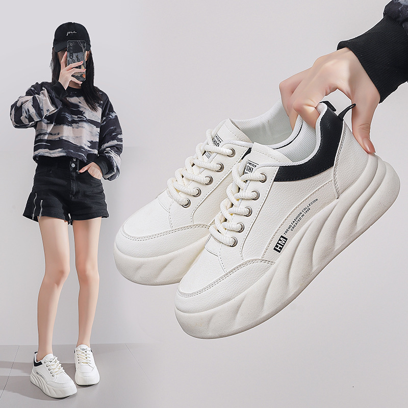 2025 New Designer White Shoes Thick Soled Height Increasing Training Multi Functional Sports Board Shoes Casual Women's Sports Shoes