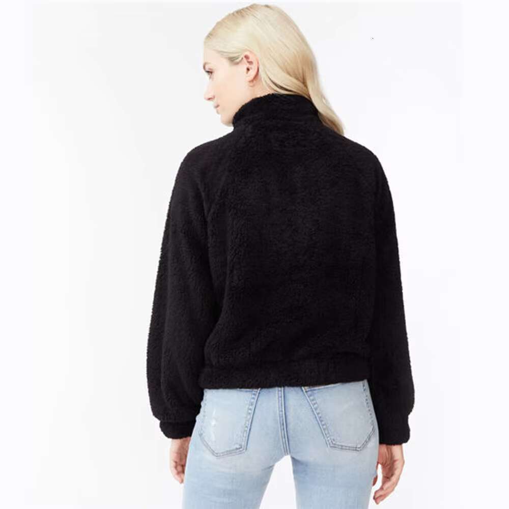 Custom Winter Active Gym Clothing Turtleneck Oversize Fit Women's Sherpa Fleece For Women Half-Zip Pullover Hoodies