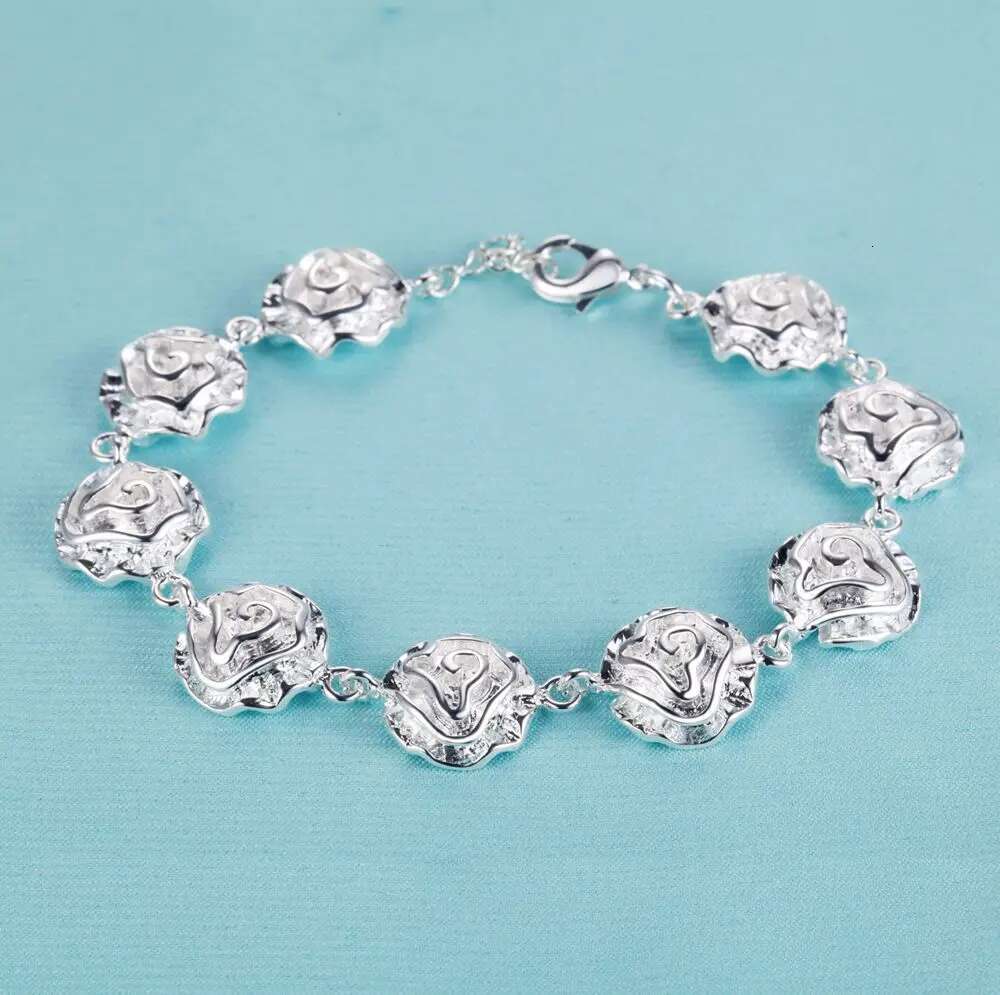 Sterg Sier Rose we Bracelet Nice Snake Chain High Quality For Women Men Fashion Jewelry Wedding Engagement Party