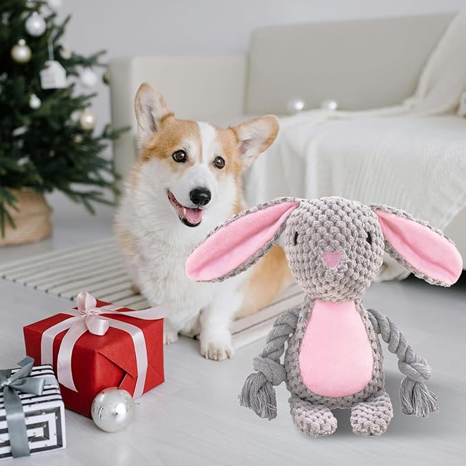 Dog Plush Toy for Large Dog Chew,Indestructible Dog Squeaky Toys,Stuffed Animals Toys with Cotton Material and Crinkle Paper,Durable Chewing Toys