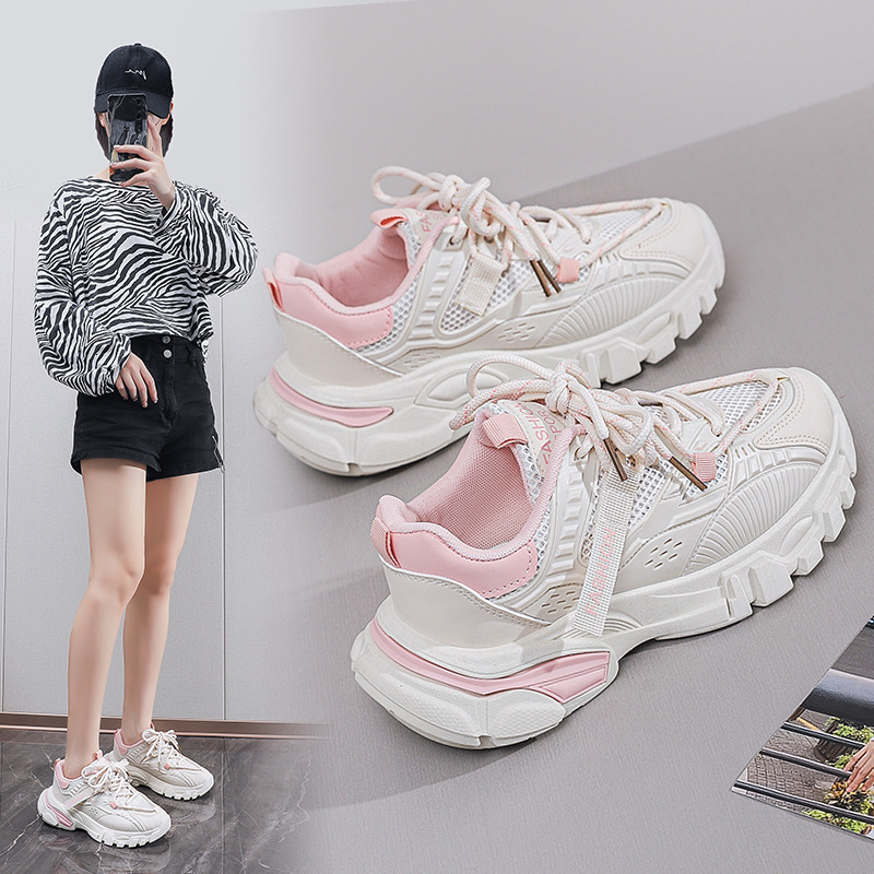 Thick Soled Women s Designer 2025 Spring New Multifunctional Mesh Breathable Casual Running Sports Fashionable Thick Soled Shoes