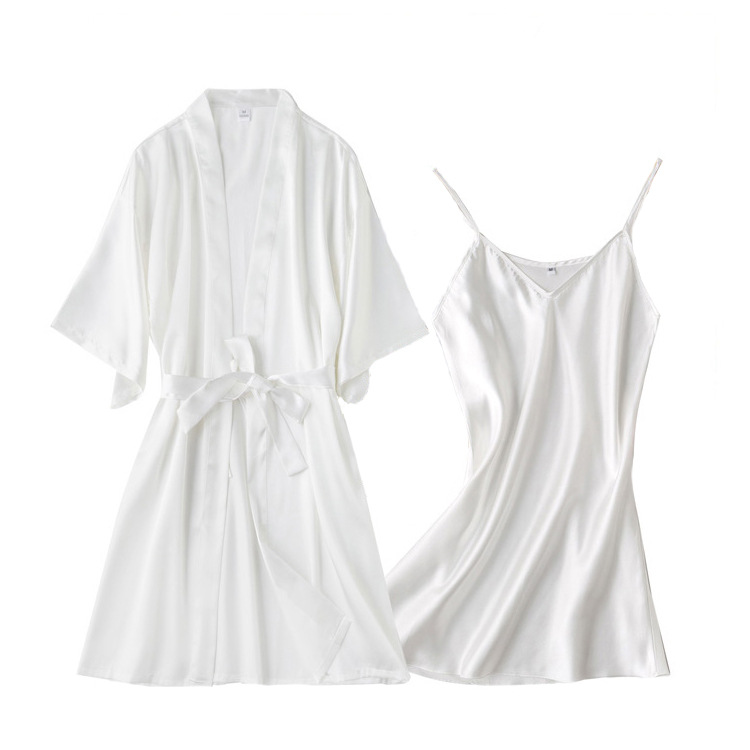 X156-Summer new ice silk suspender nightdress women's thin sexy silk beautiful back pajamas loose large size home clothes