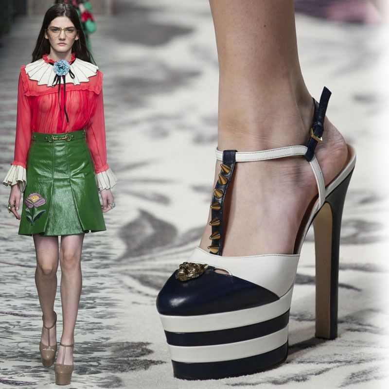 Hateful Heavenly Headed Thick Sole Ultra High Heel Waterproof Platform Sandals Show Color Block Large Rivet Sexy Banquet Shoes