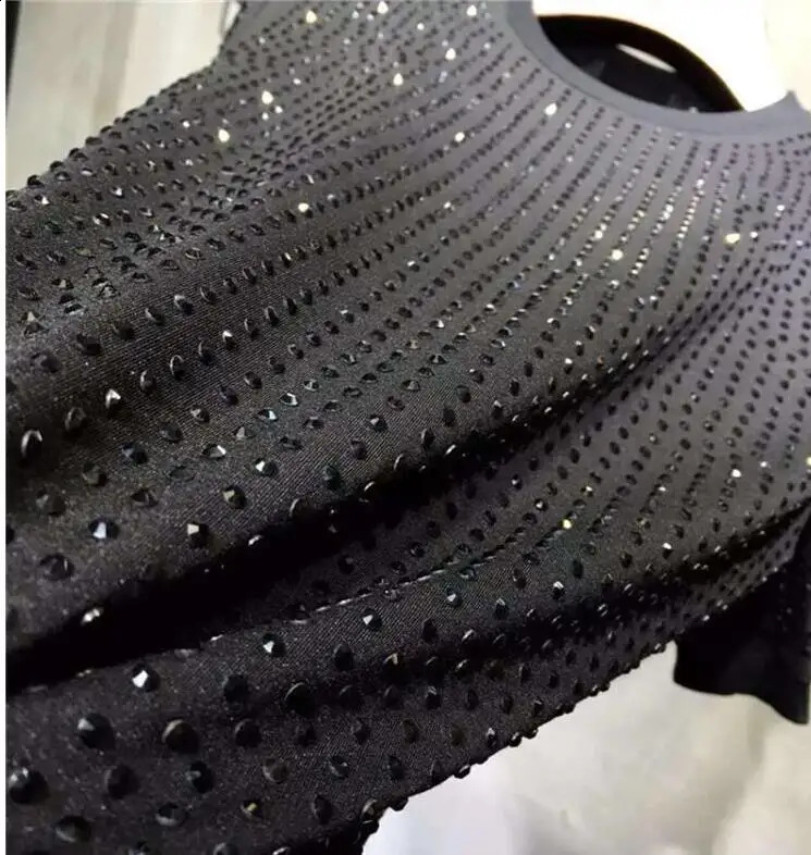 Mens er Rhinestone T-shirt Punk Clothes Drop Hip Hop 250224