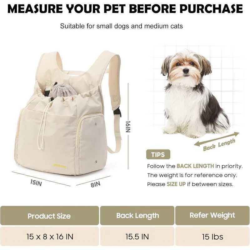 Pet Carrier Backpack for Large/Small Cats and Dogs Puppies Safety Features and Cushion Back Support for Outdoor Travel Hiking 250205