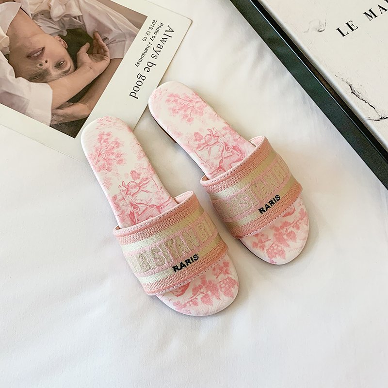 hot new free shipping designer for womens slippers grey pink blue black 2025 Summer fashion flat bottomed outdoor casual women 35-42