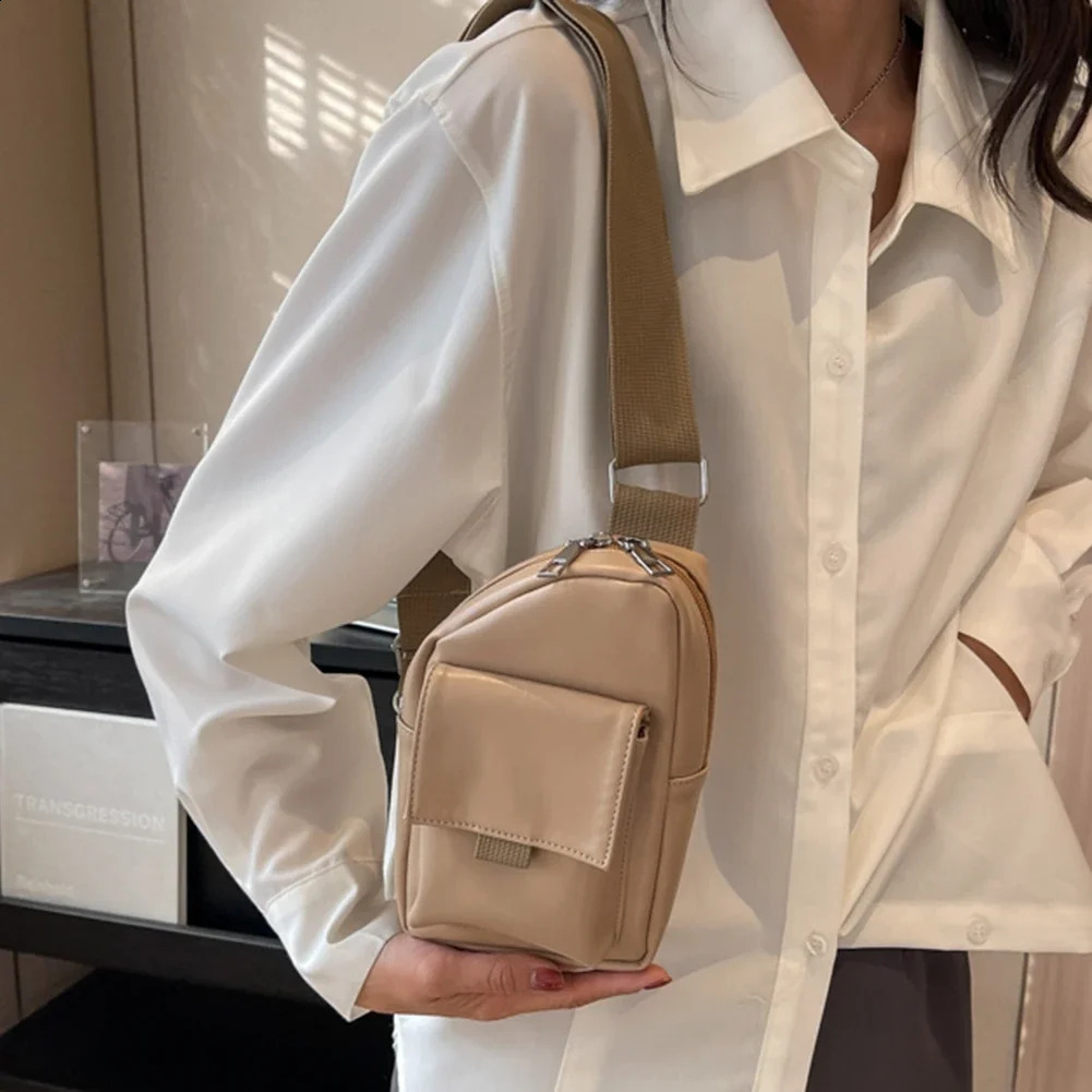 Ship from US Womens Chest Bag Black Color Nylon Bags for Women Good Quality Shoulder Casual Crossbody Fashion Female 250303FBB