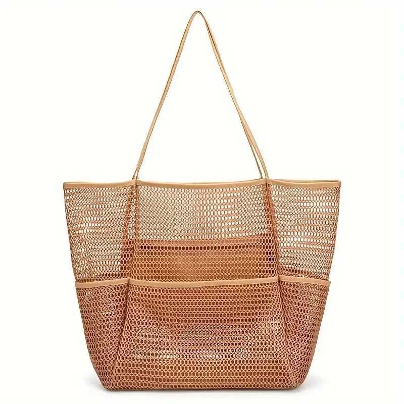 Large Beach Tote Bags Fashion Summer Double Layer Protable Mesh Bag Bathing Pool Toiletries Storage Beach Bag For Women Travel Z250307