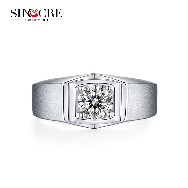 Marriage little finger test moissanite ring men Sinocre jewelry