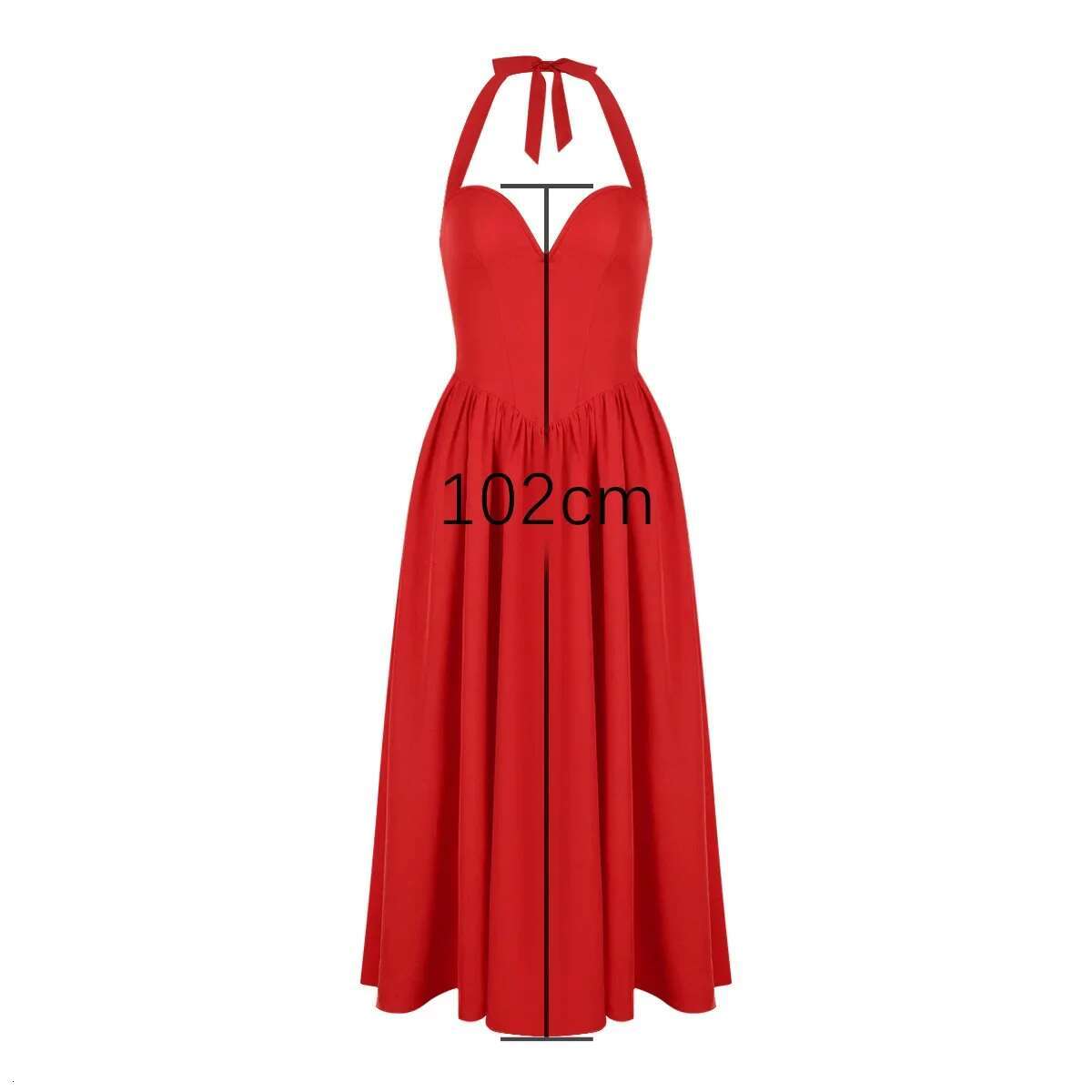Summer Fit And Flare Halter Red Elegant Bodycon Party Dresses Sexy Long Casual Dress Women's Clothing