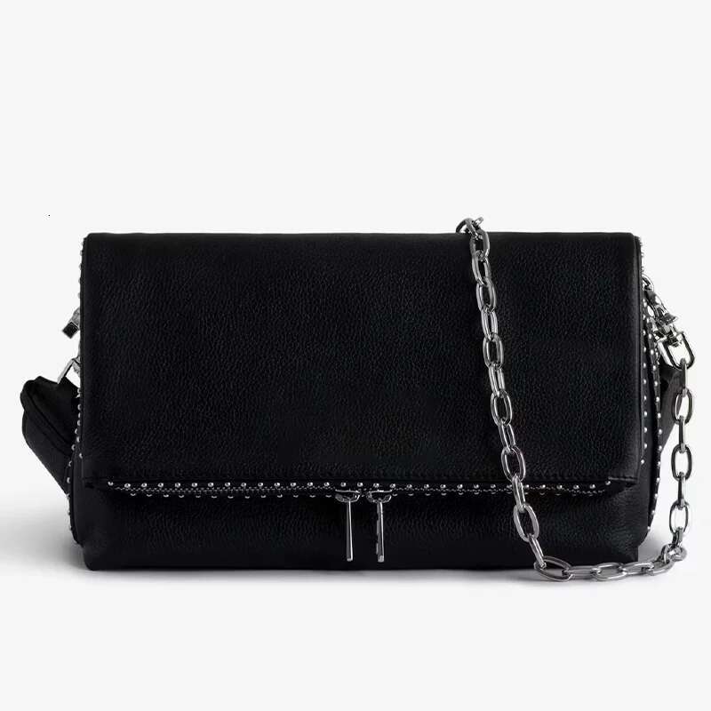 New Women Retro Crossbody Design Black Embroidered Ladies Shoulder Large Capacity Fashion Chain Envelope Bag