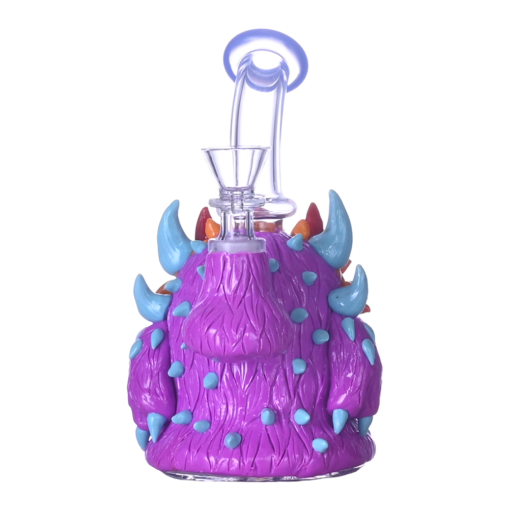 Glass Bong With Cute Monster,Monster Bong,Borosilicate Glass Water Pipe,Glass Hookah,Hand Painted,Home Decorations,HippiesGlass,6.2in
