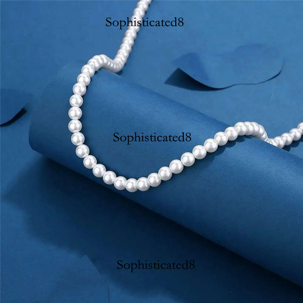 Cool Artificial White Pearl Necklace 1 Pcs Choker Beaded Chain for Men and Women Fashion Jewelry Gift