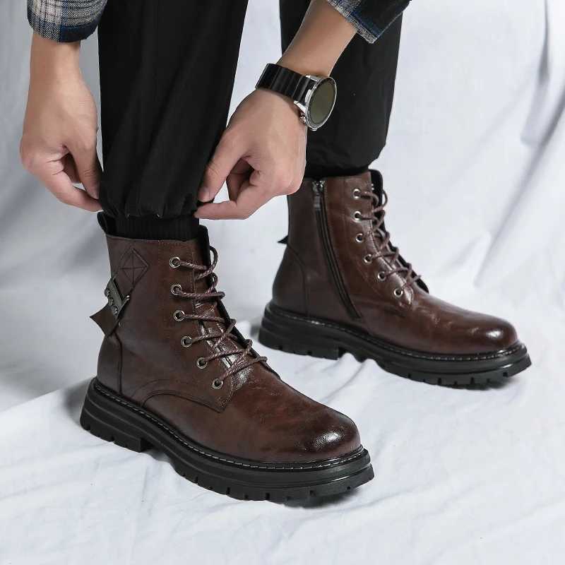 Genuine Leather Handmade Luxury Designer Brand Chelsea Dress Cowboy Man Shoes for Men Casual Business Boots Ankle Boots Footwear Z250303