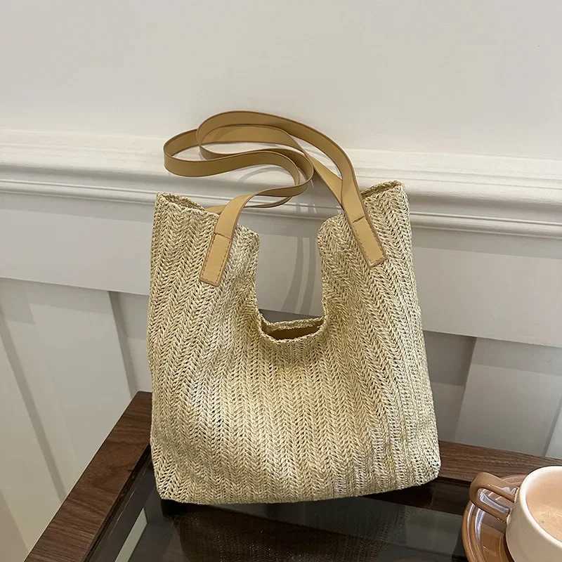 New Arrival Lazy and relaxed bag new summer seaside vacation straw bag single shoulder large capacity woven beach bag T250303