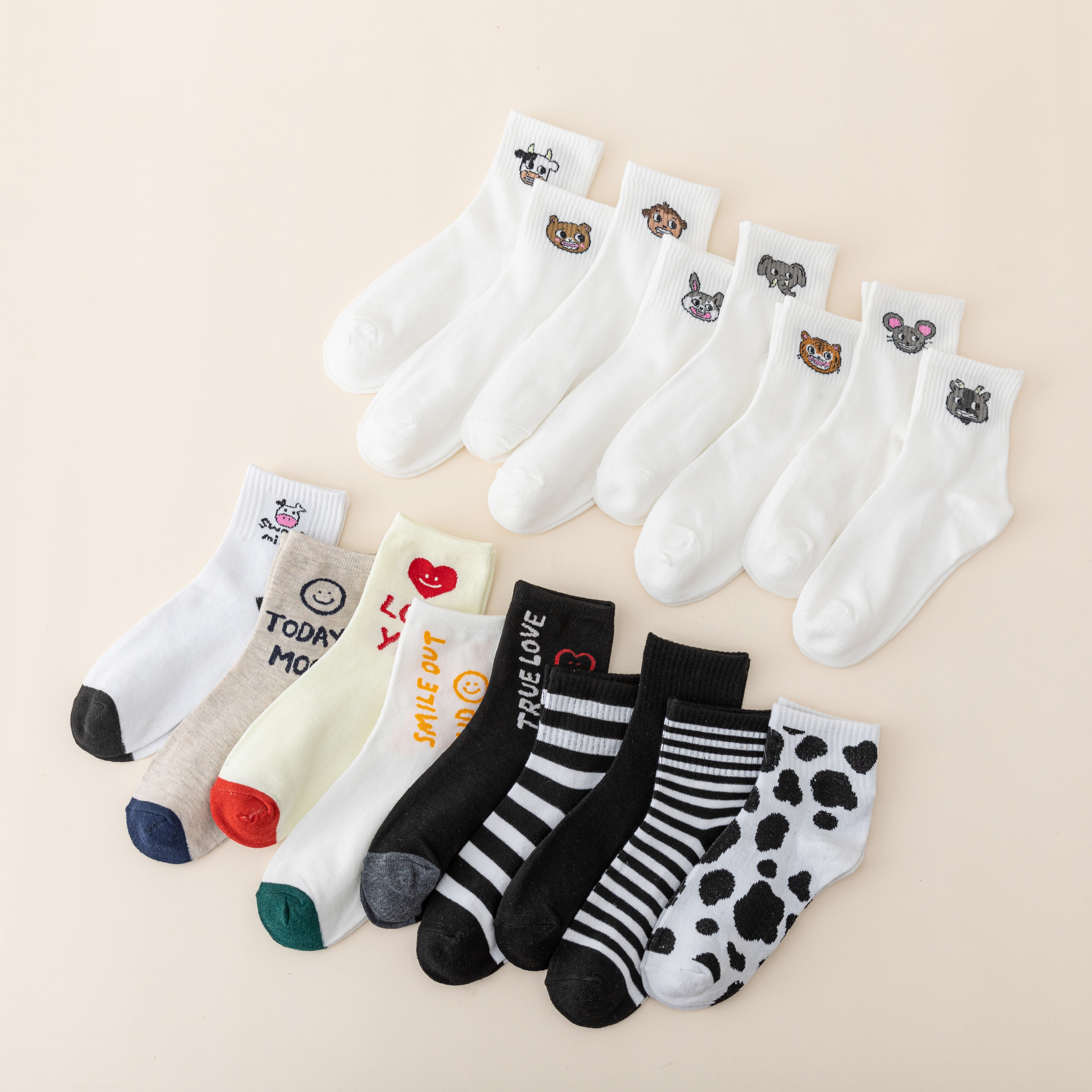 Soft & Durable 15-Pair Happy Socks Your Go-To Footwear Companion Collection hot-sale