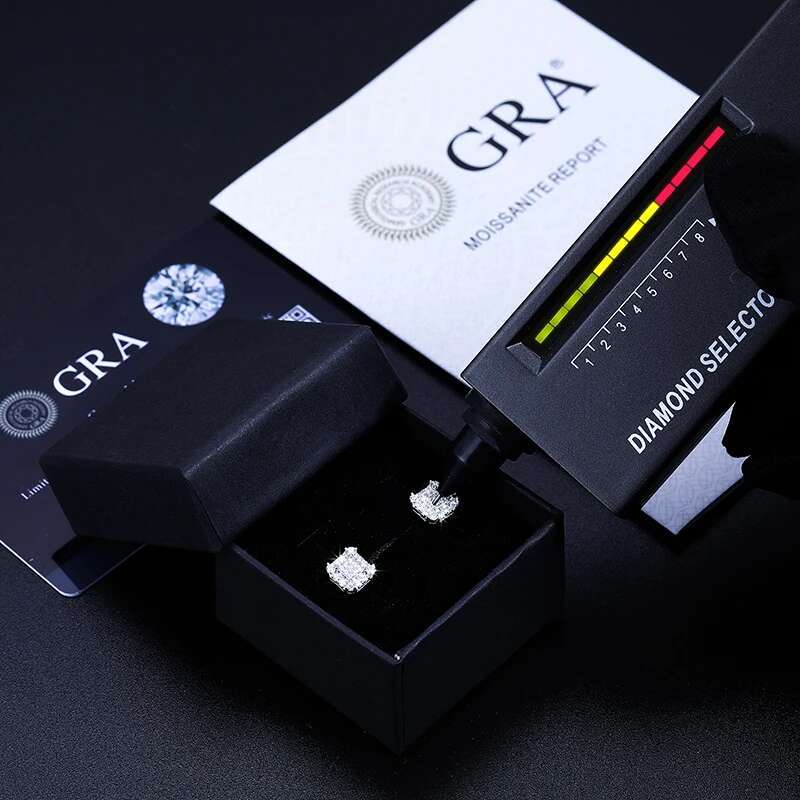2023 Fashion Trendy Moissanite Square Stud Earring For Women Sterg Sier Wedding Cute Earing Party Wholesale Jewelry