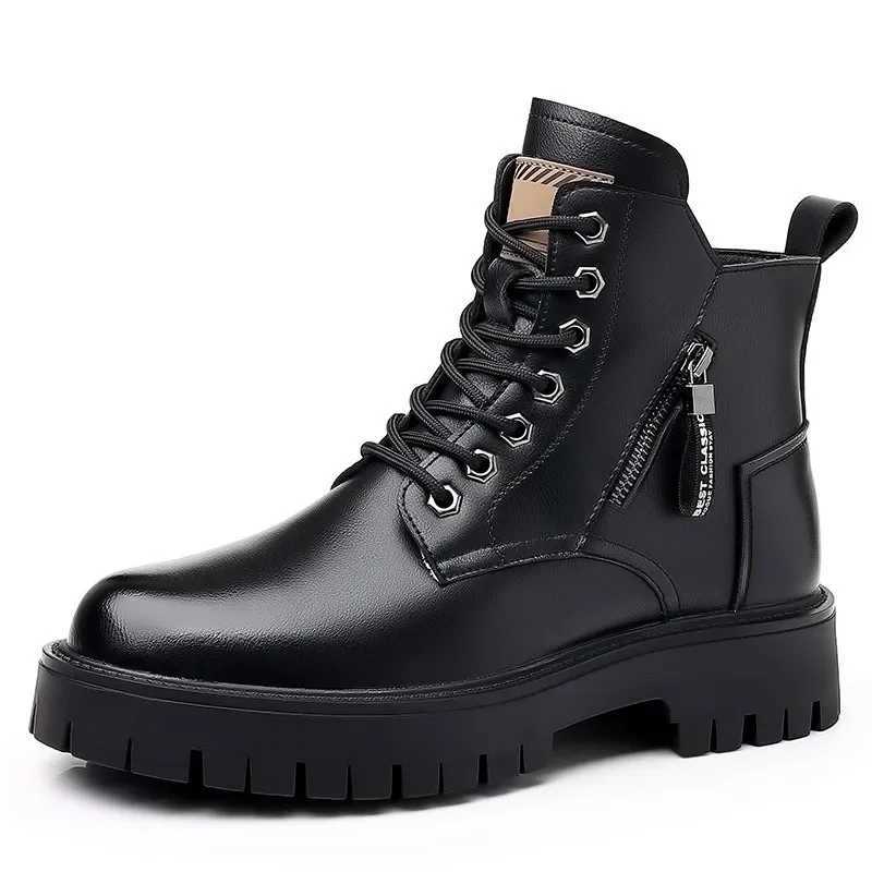 Men Boots 2024Autumn Winter Classic Thicken Warm Leather Ankle Boots Luxury Brand Waterproof Comfortable Snow Boots Mens Boots Z250303