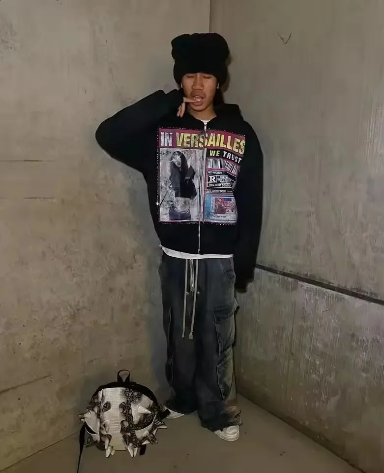 Streetwear Magazine Graphic Zip Hoodies Y2K Clothes Men Women Harajuku Hip Hop Graphic Print Oversized Hoodies Sweatshirt Jacket 250228