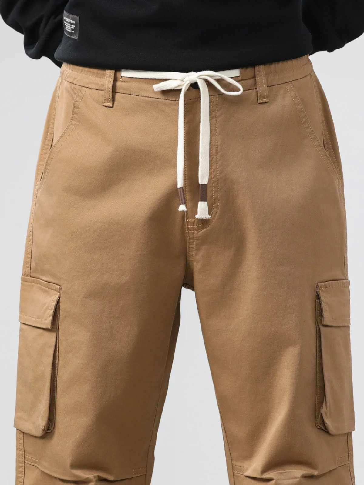 Big Tall Man Store Clothes Long Length Cargo Pants Straight Leg Cotton Trouser Male Khaki 190cm Stretch Plus Large Fat 8XL 250228