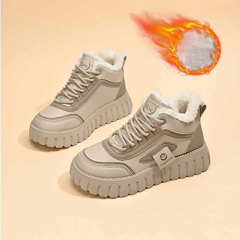 Designer s New Winter Velvet High Top Multifunctional Height Increasing Thickened Warm And Non Slip Cotton Shoes Casual Sports Short Boots