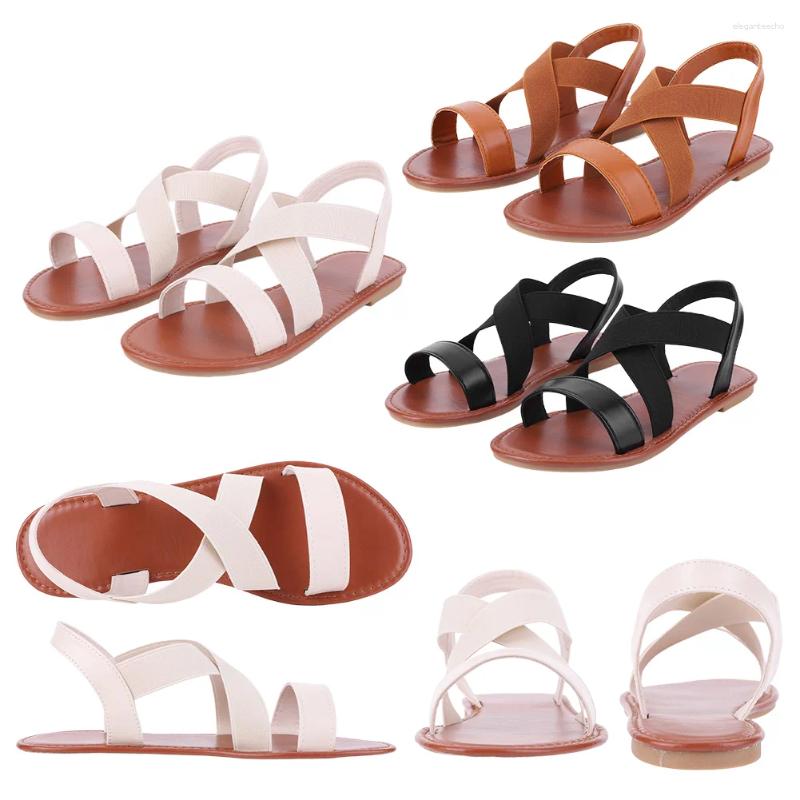 2025 S Fashion Designer Sandals Elastic Ankle Strap Summer Dr Shoes Open Toe Beach Slip On Strappy Gladiator Comfortable For Women