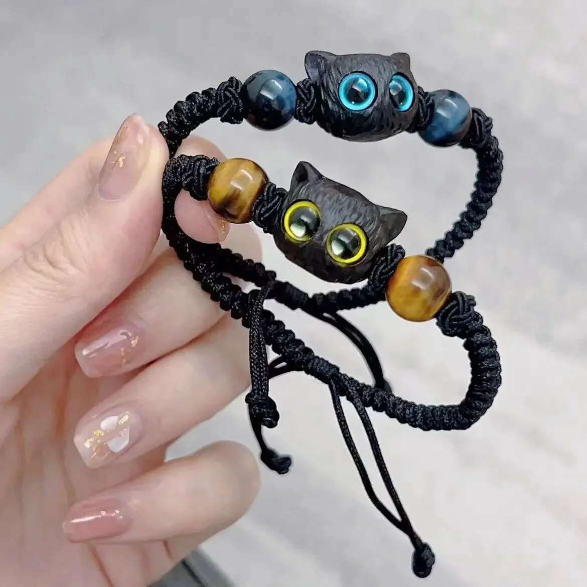 Cute Big Eye Cat Bracelets for Women Cartoon Enamel Animal Pendant Hand Chain Kids Boudoir Couple Bracelet Jewelry Gift