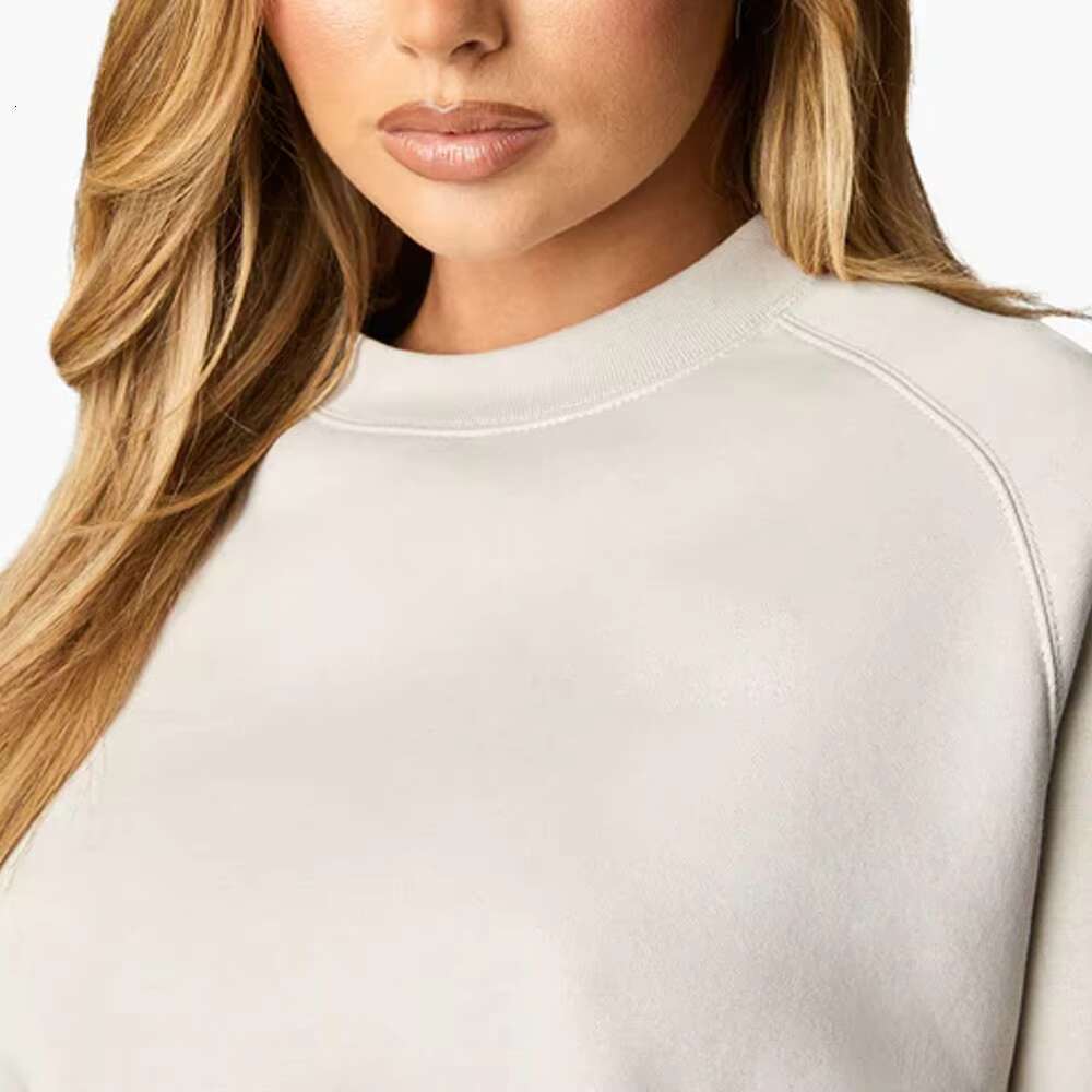 High Quality Women's Cropped Plain Pullover Women Sweatshirts Casual Solid Knitted Hoodies For Woman