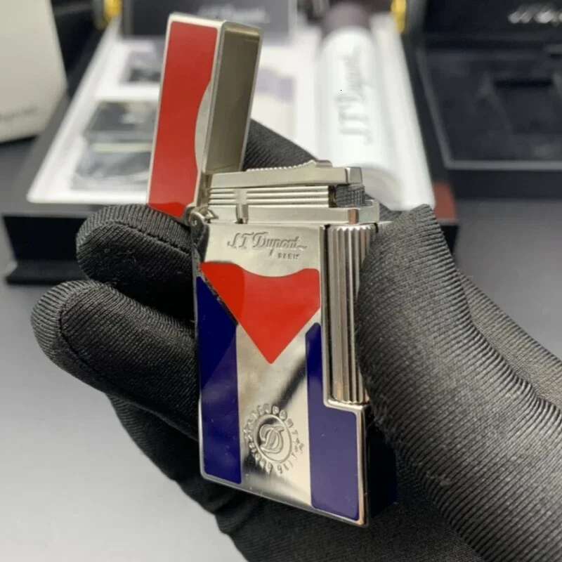 Classic Branded Gas Lighters Brass Lacquer Smoking Accessories Tobacco Cigar Gadgets Men Gift Collections Ding Sound