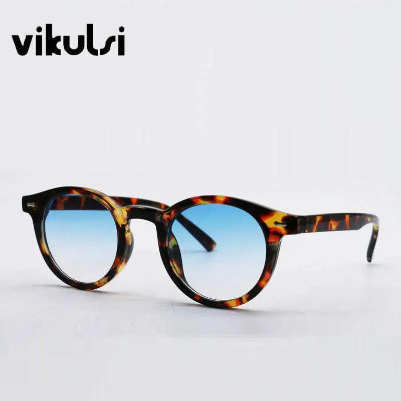 Vintage Rice Nail Round Sunglasses Women Hawksbill Blue Shades Eyewear Female Brand Design Sun Glasses Men oculos